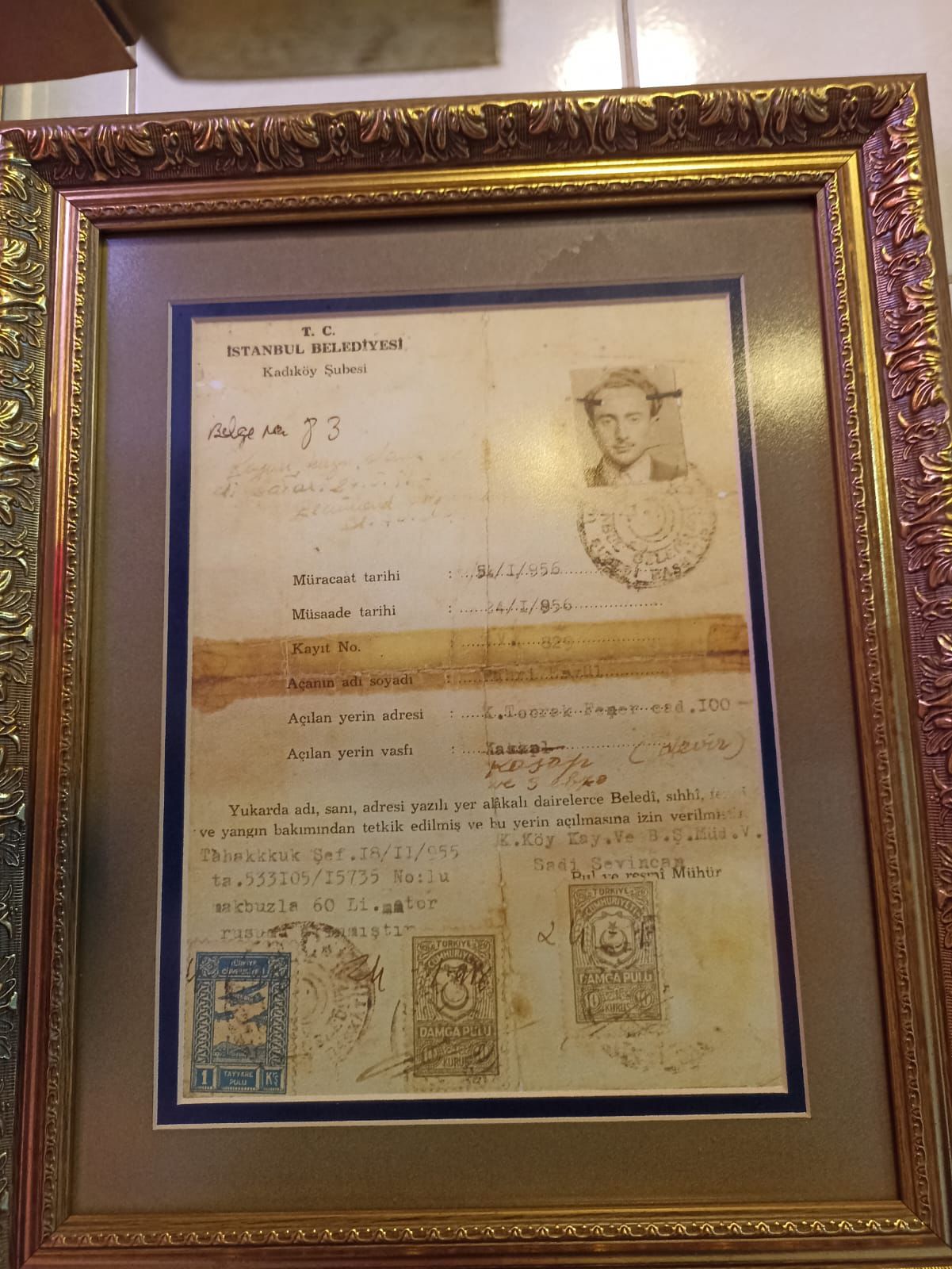 1956 Tarihli İlk Ruhsat Belgesi